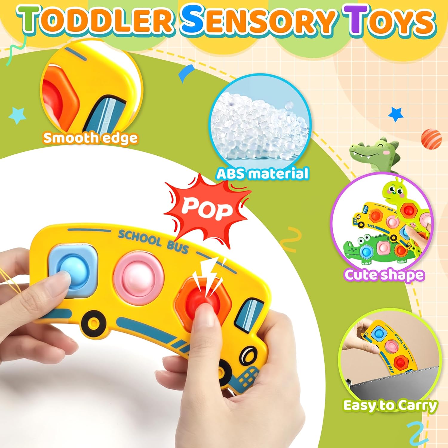 Detalle 2 de Easter Basket 3PC Fidget Popper Toys