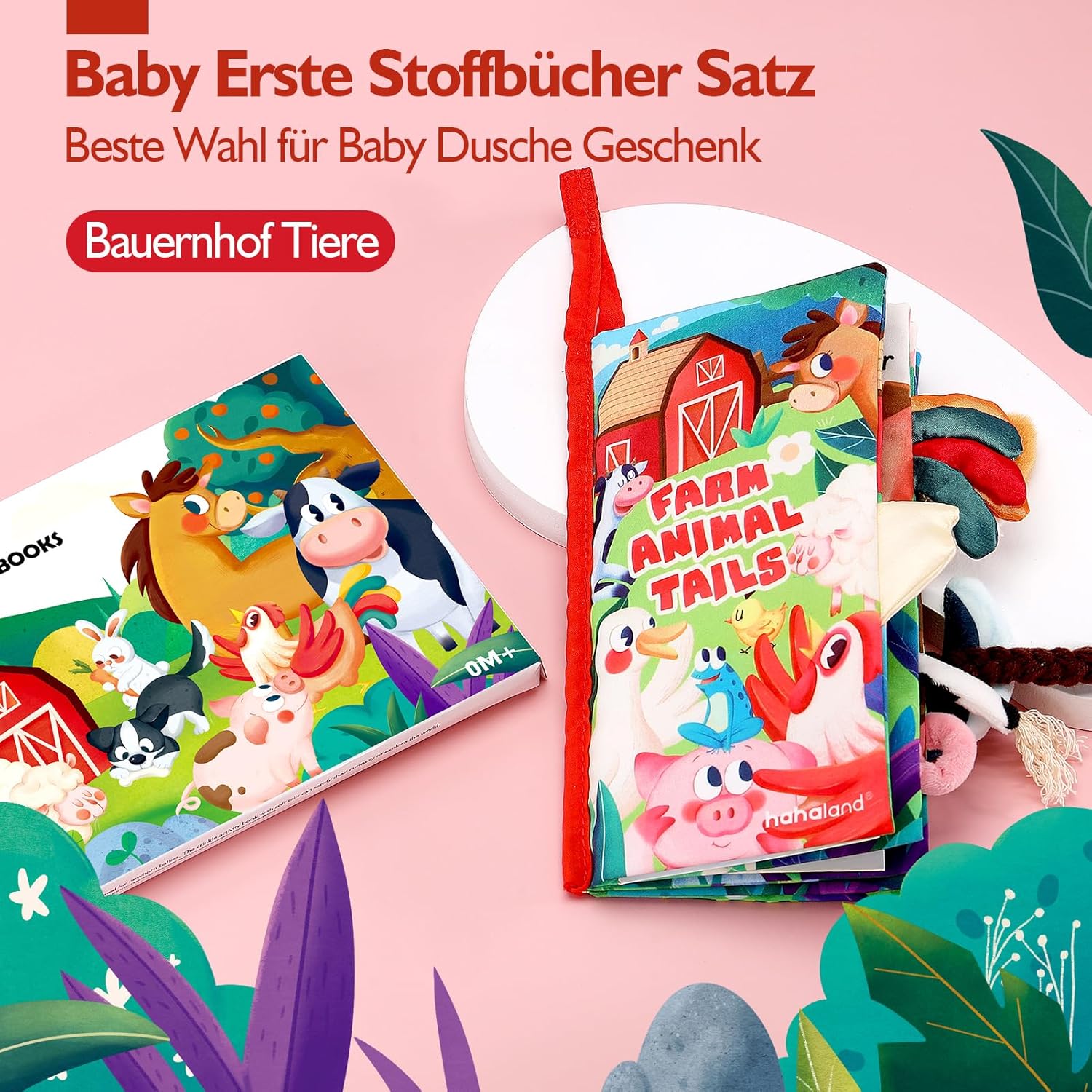 Thumbnail 1 de hahaland Baby Spielzeug Babybuch ab 3–6 Monaten – Stoff-Quiet-Book zum Bauernhof-Thema