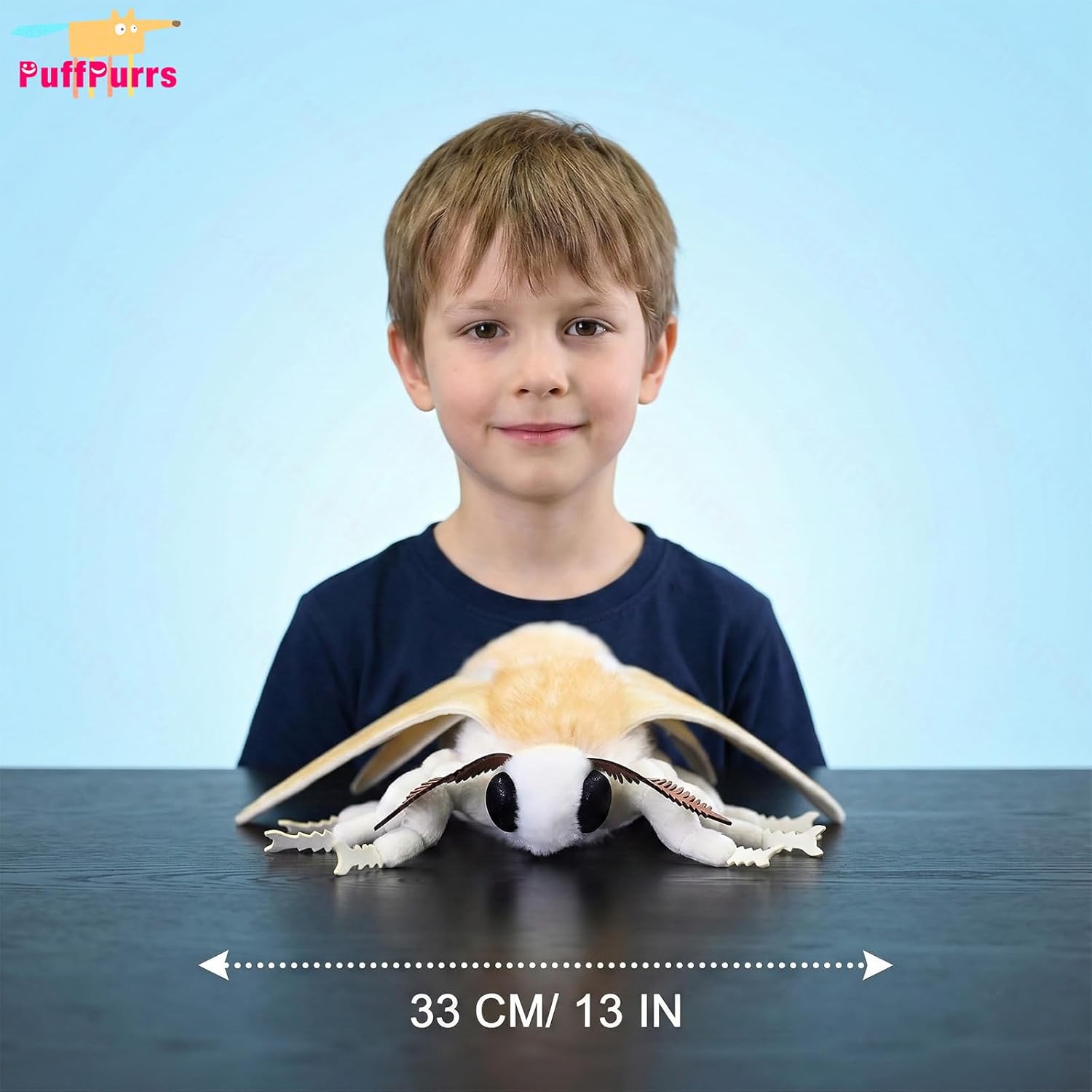 Thumbnail 6 de PuffPurrs Silk Moth Plush (13in Rounded Body) – realistic soft insect toy for nature learning