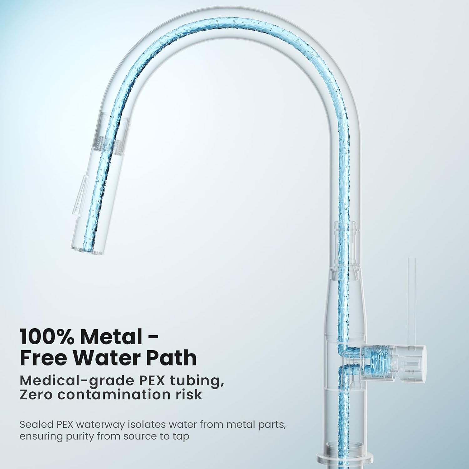 Thumbnail 5 de DERW Kitchen Tap: Pull-Out Sprayer, 2-Mode Spray, 360° Swivel, 304 Stainless Steel, Easy Fittings Included