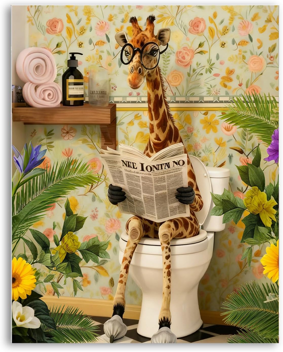 Detalle de WEMEON Giraffe Paint by Numbers for Adults – Beginner Friendly 16x20 Inch Canvas Kit