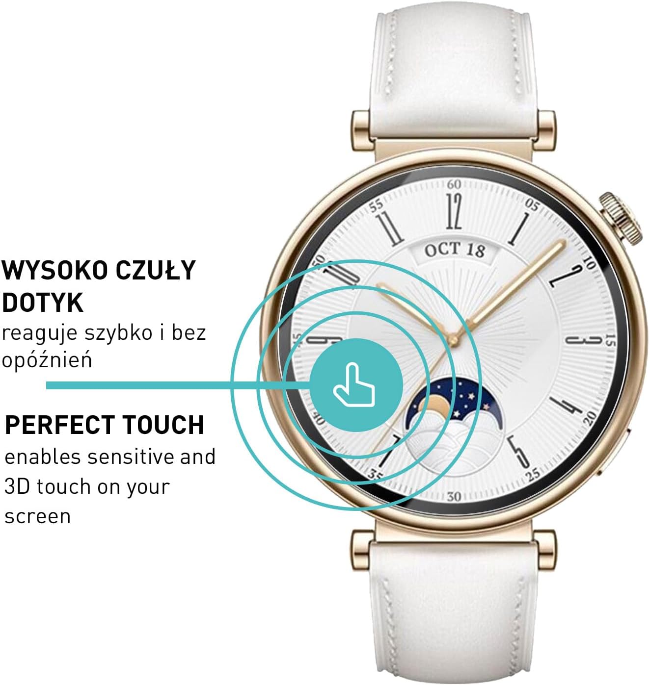 Detalle 2 de smartect 3Pack_Huawei_Watch_GT_4_41mm – szkło hartowane 9H, 3 sztuki