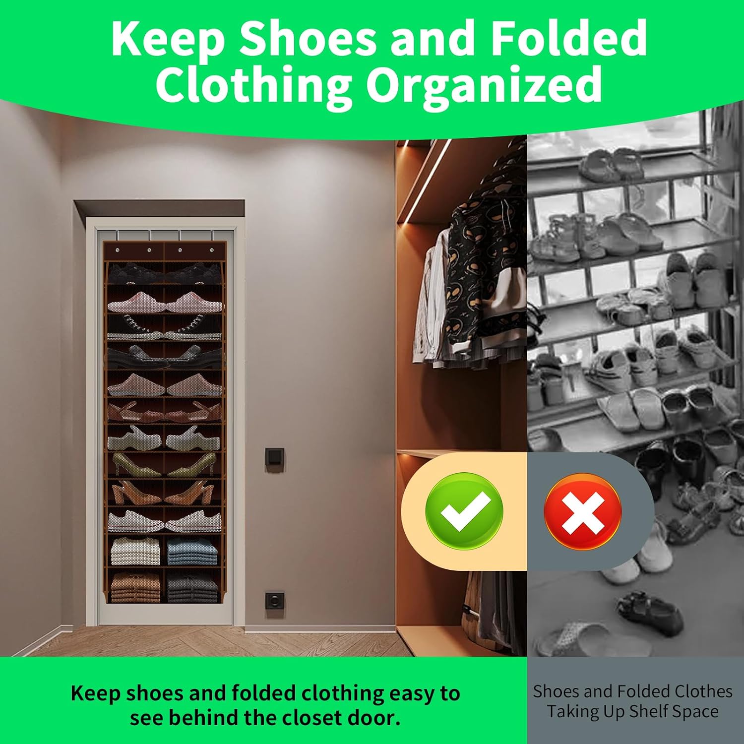 Detalle 1 de PAULONE Over-the-Door Shoe Organizer, 12-Pocket