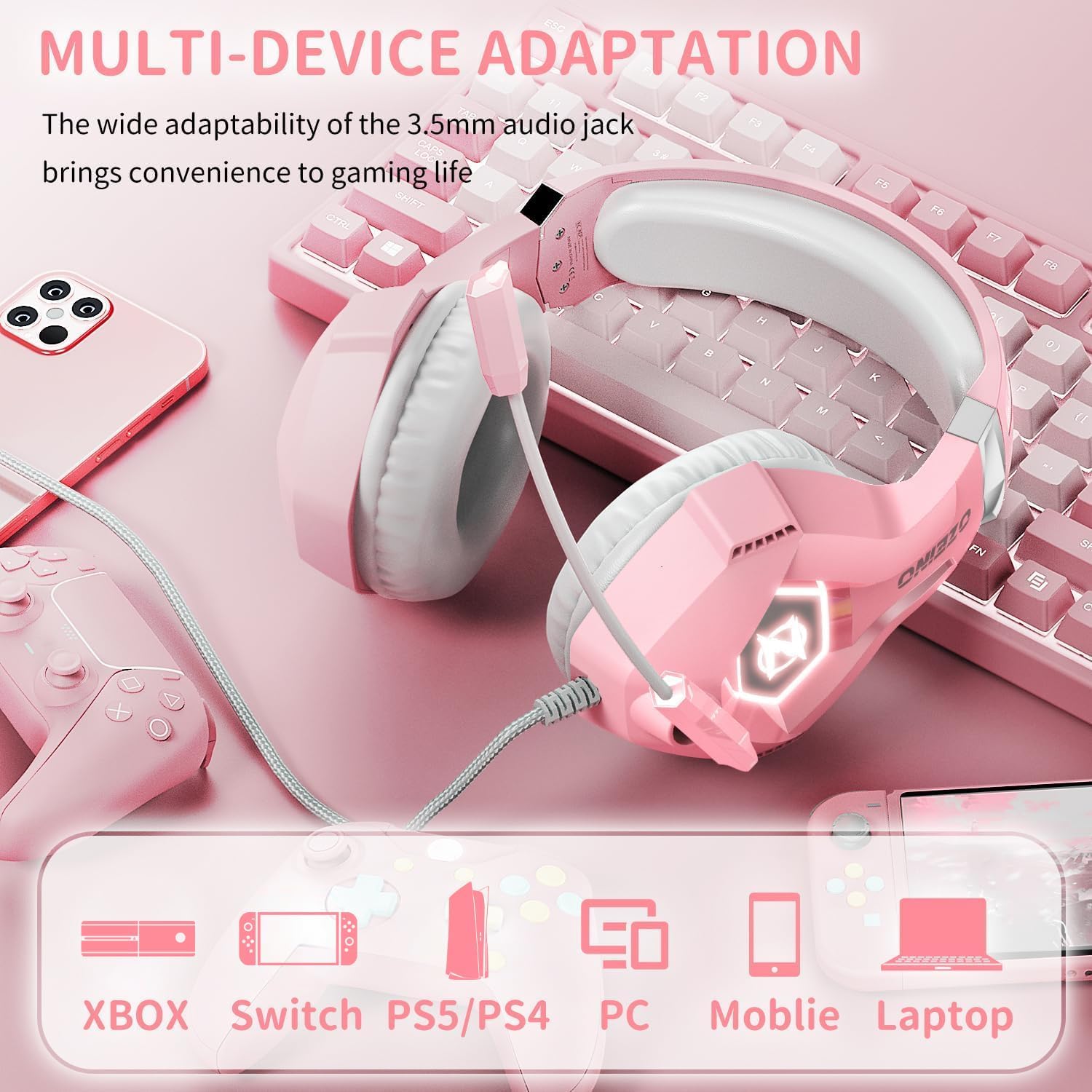 Detalle 2 de Ozeino Auriculares Gaming con cancelación de ruido 50 mm