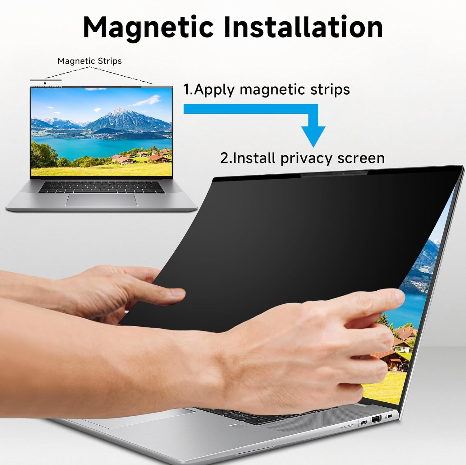 Thumbnail 4 de STARY 14-inch Magnetic Laptop Privacy Screen (16:9) with Anti-Spy & Blue Light Glare Reduction