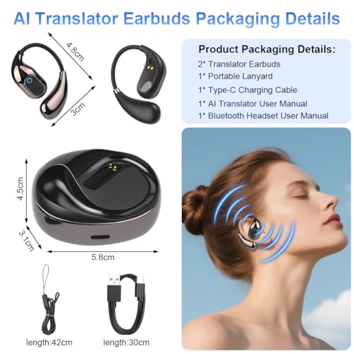 Detalle 2 de AOOSU Auriculares Traductor 144 idiomas