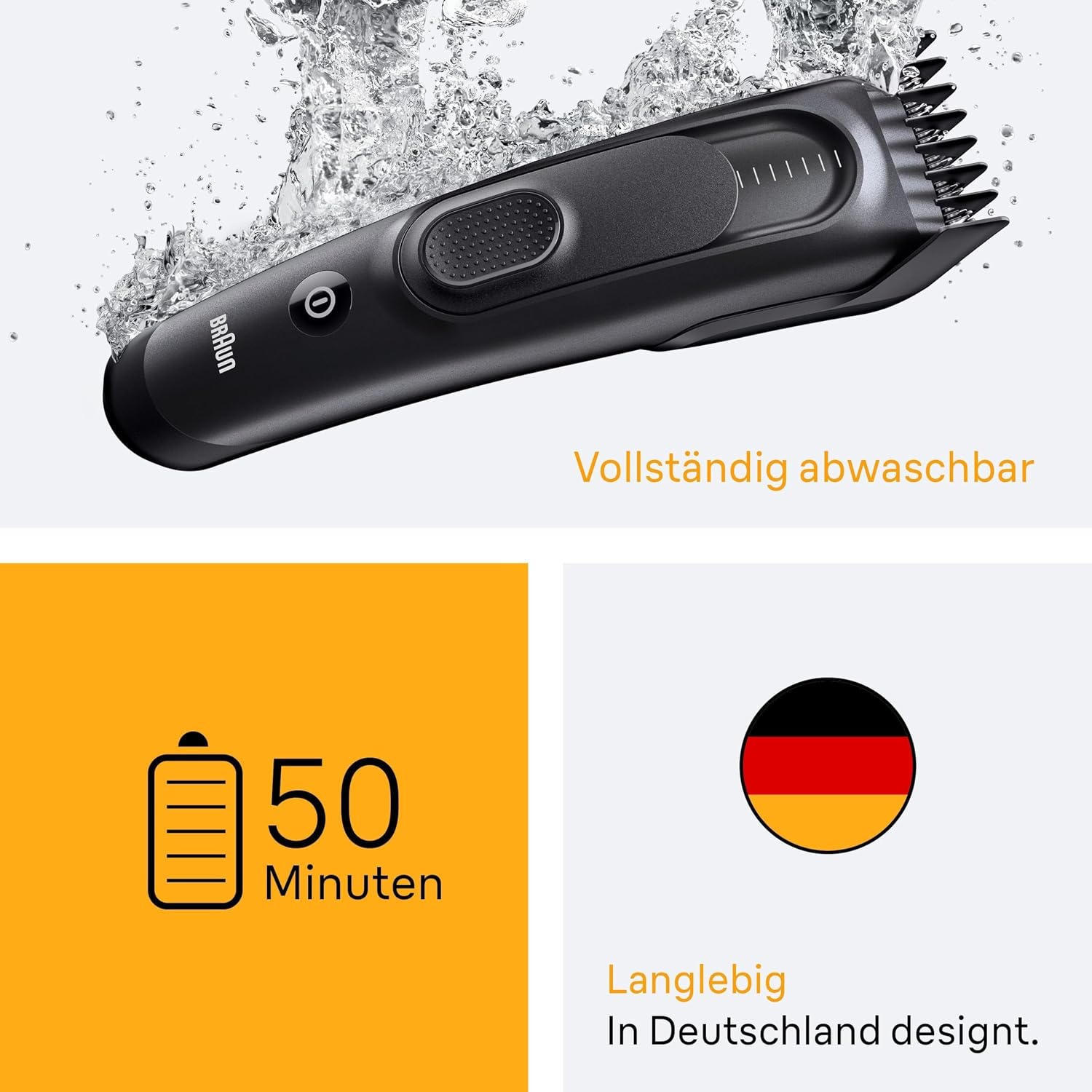 Detalle 2 de Braun Haarschneider Series 5 HC5530 (Schwarz) – Haarschneidemaschine & Rasierapparat für Herren mit 17 Längen