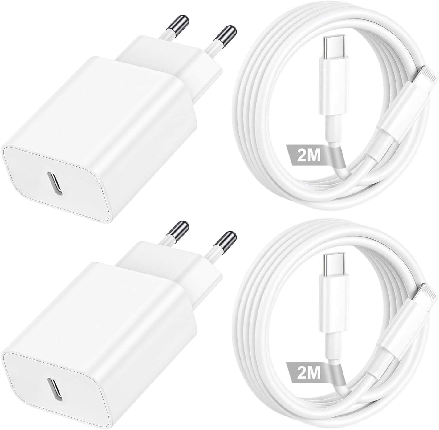 Detalle de Cargador iPhone 20W con Cable 2 m y Certificación MFi