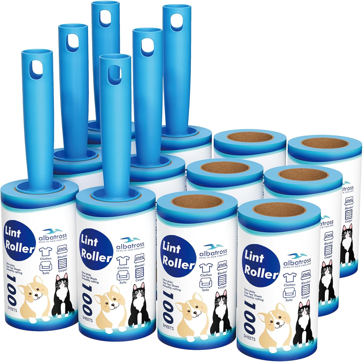 Thumbnail 6 de Large Lint Roller for Carpet with Extendable Handle — 9.45" Wide Sticky Rollers (360 Sheets) for Pet Hair and Messes