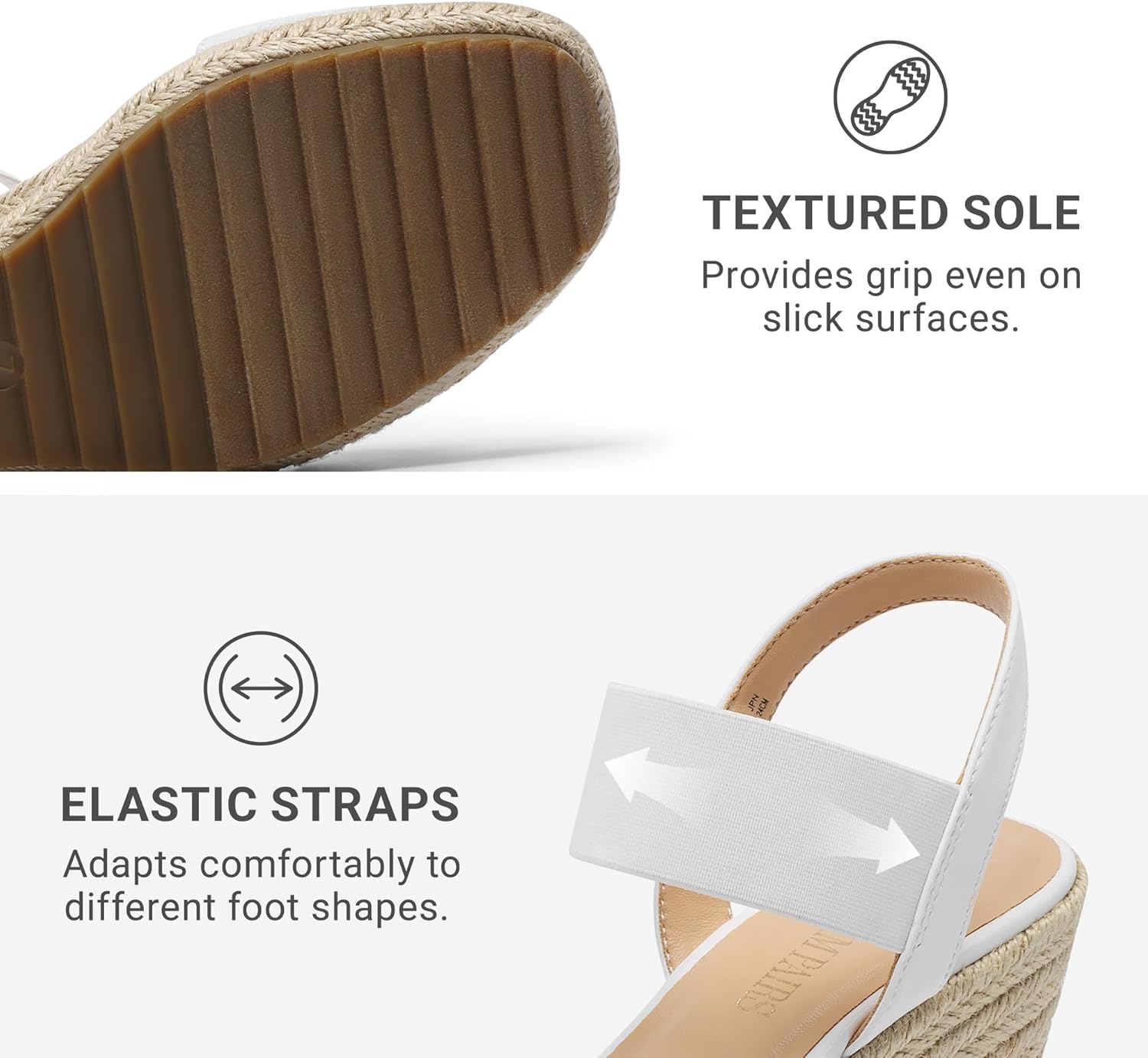 Thumbnail 3 de DREAM PAIRS Women's Open Toe Espadrille Platform Sandals with Elastic Ankle Strap