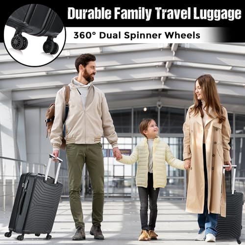 Thumbnail 7 de FLYMAX 24 Inch Medium Suitcase: 69 Litre ABS 4-Wheel Hard Shell with 3-Digit Lock and Telescopic Handle