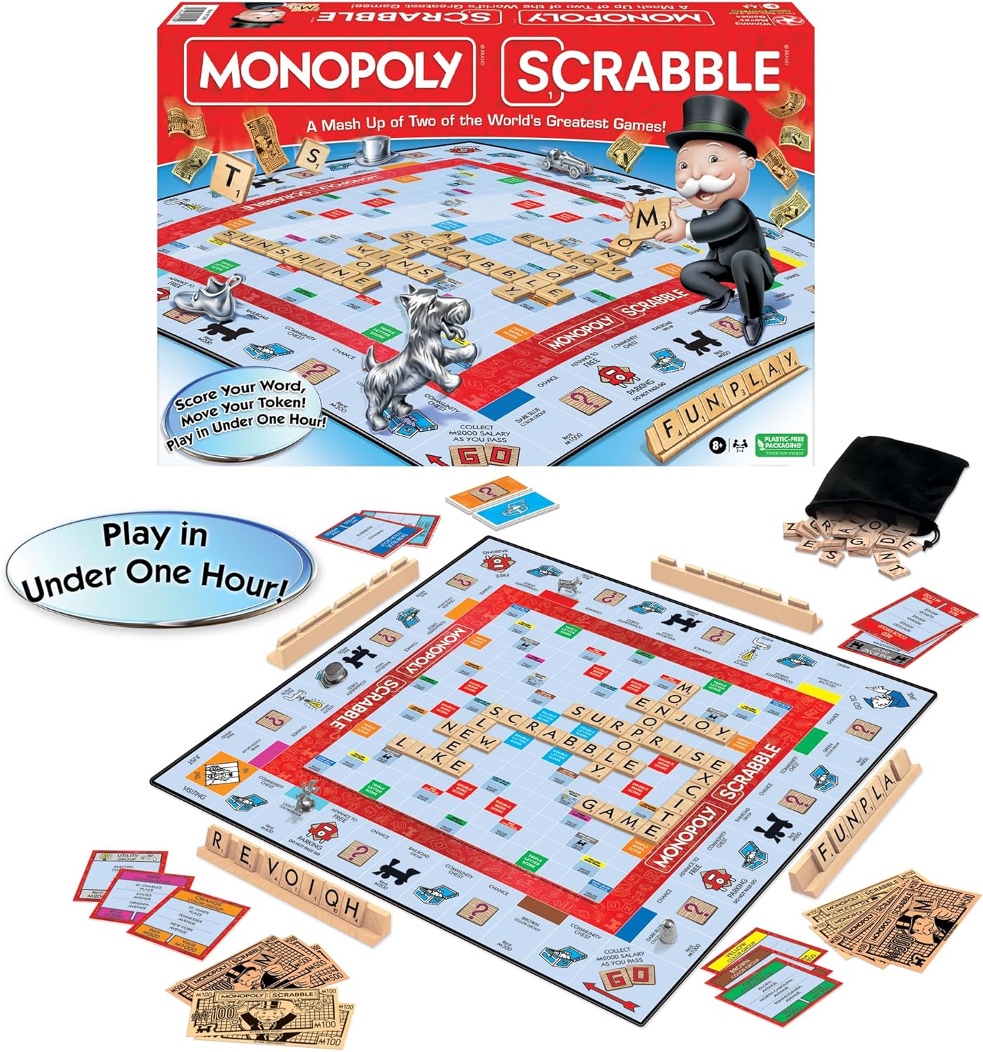 Detalle de Winning Moves Monopoly Scrabble Game 2โ4 Players ๐ฒ