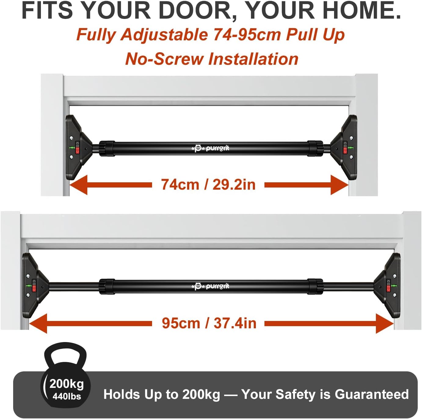 Detalle de Purrgrit Pull Up Bar 74-95cm, 200kg