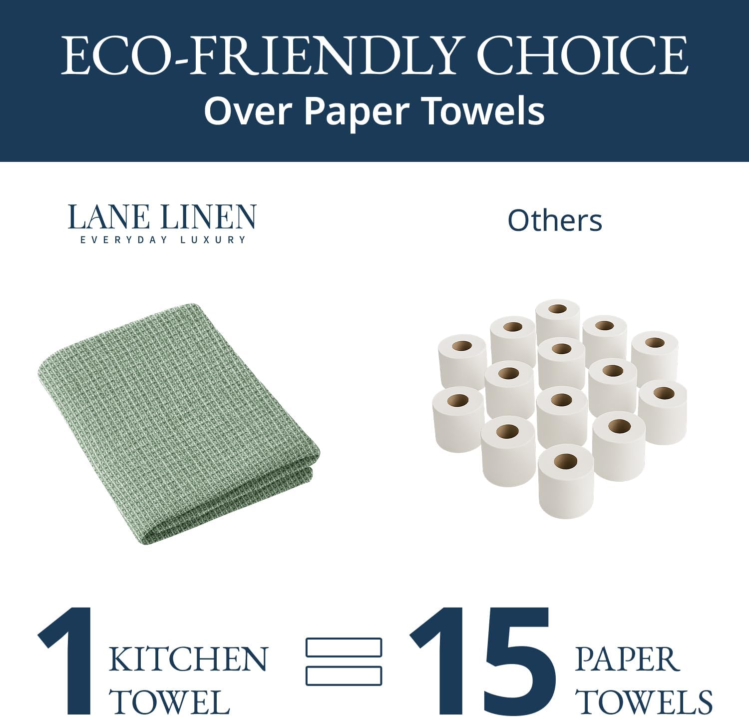 Thumbnail 6 de LANE LINEN Cotton Kitchen Towels 18"x28"