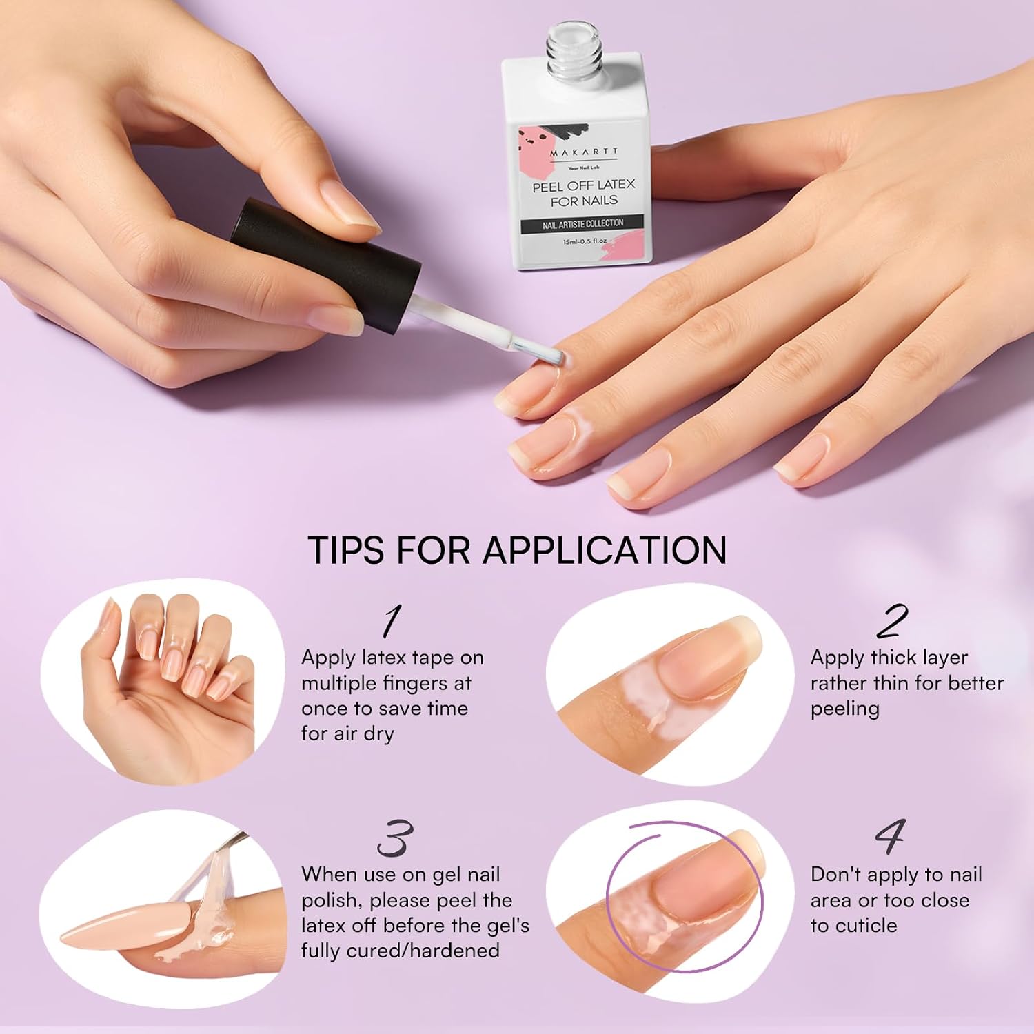 Detalle de Makartt Liquid Latex Nail Barrier, 15 mL