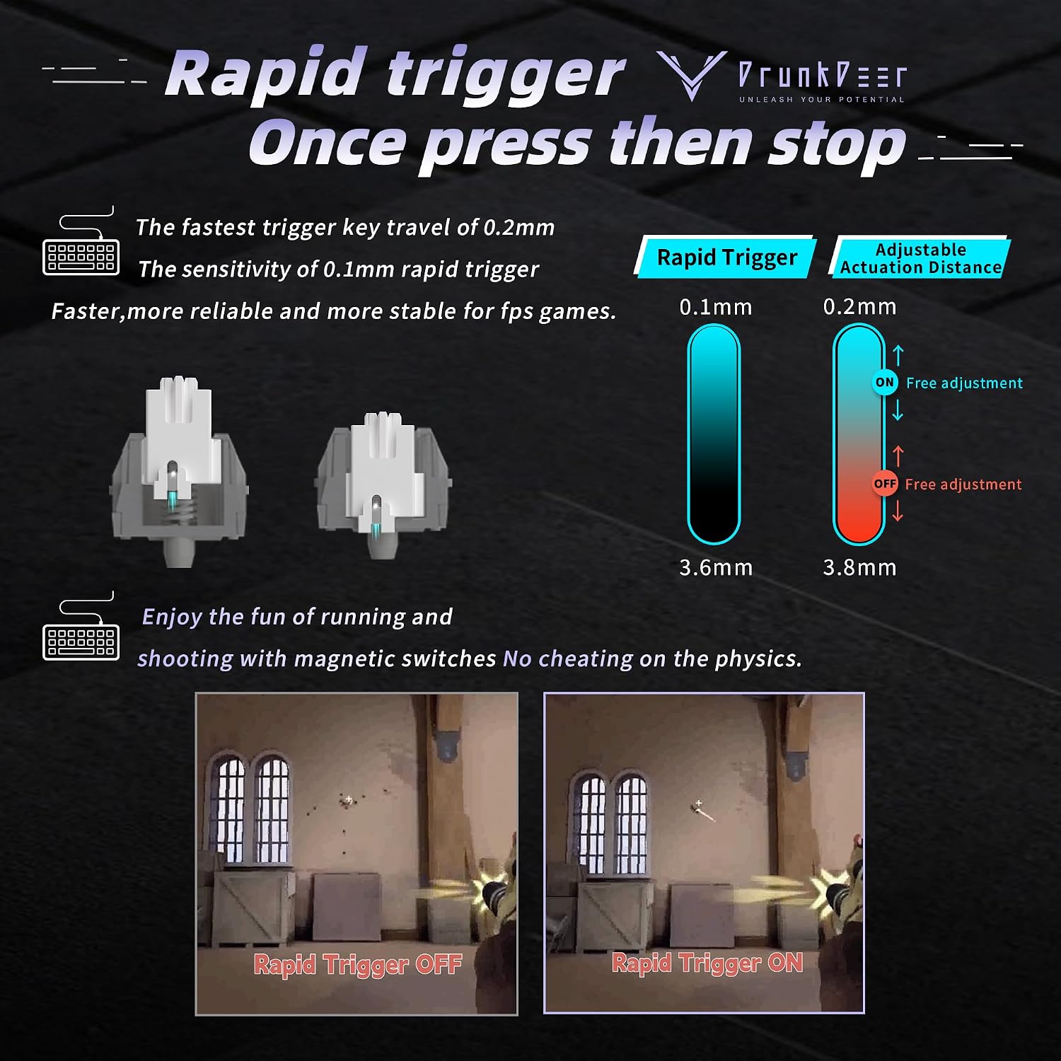 Detalle 2 de DrunkDeer G65 Rapid Trigger Tastatur 65% RGB ⌨