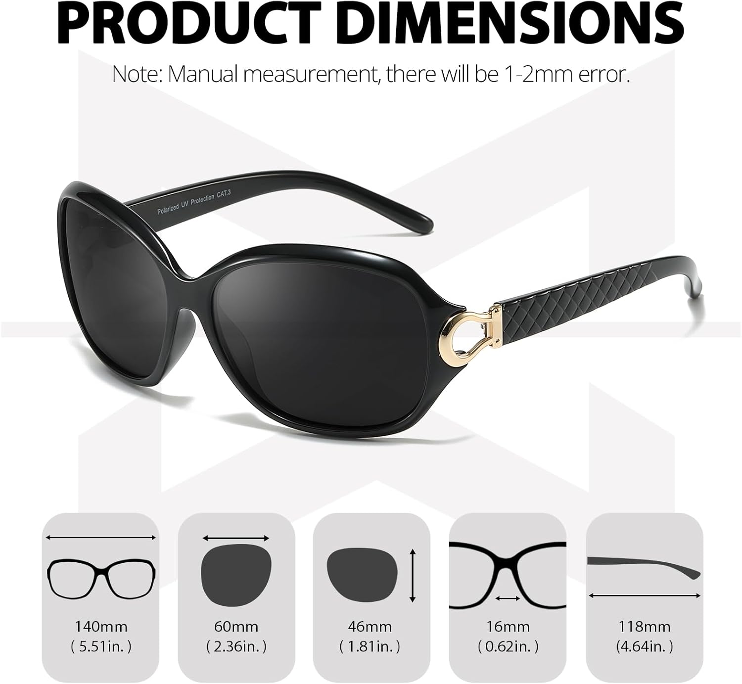 Thumbnail 4 de Myiaur Polarised Oversized Sunglasses for Women with UV400 Protection