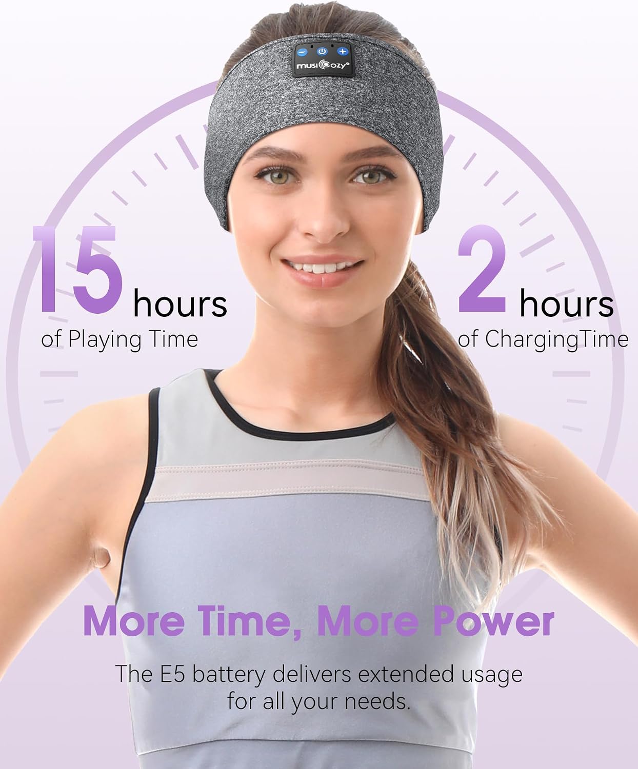 Detalle 2 de MUSICOZY GH02 Bluetooth Sleep Headband Headphones for Sleep and Sports