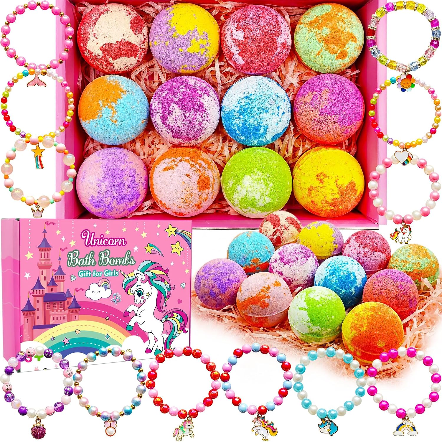 Detalle de Unicorn kids bath bombs 12 pack