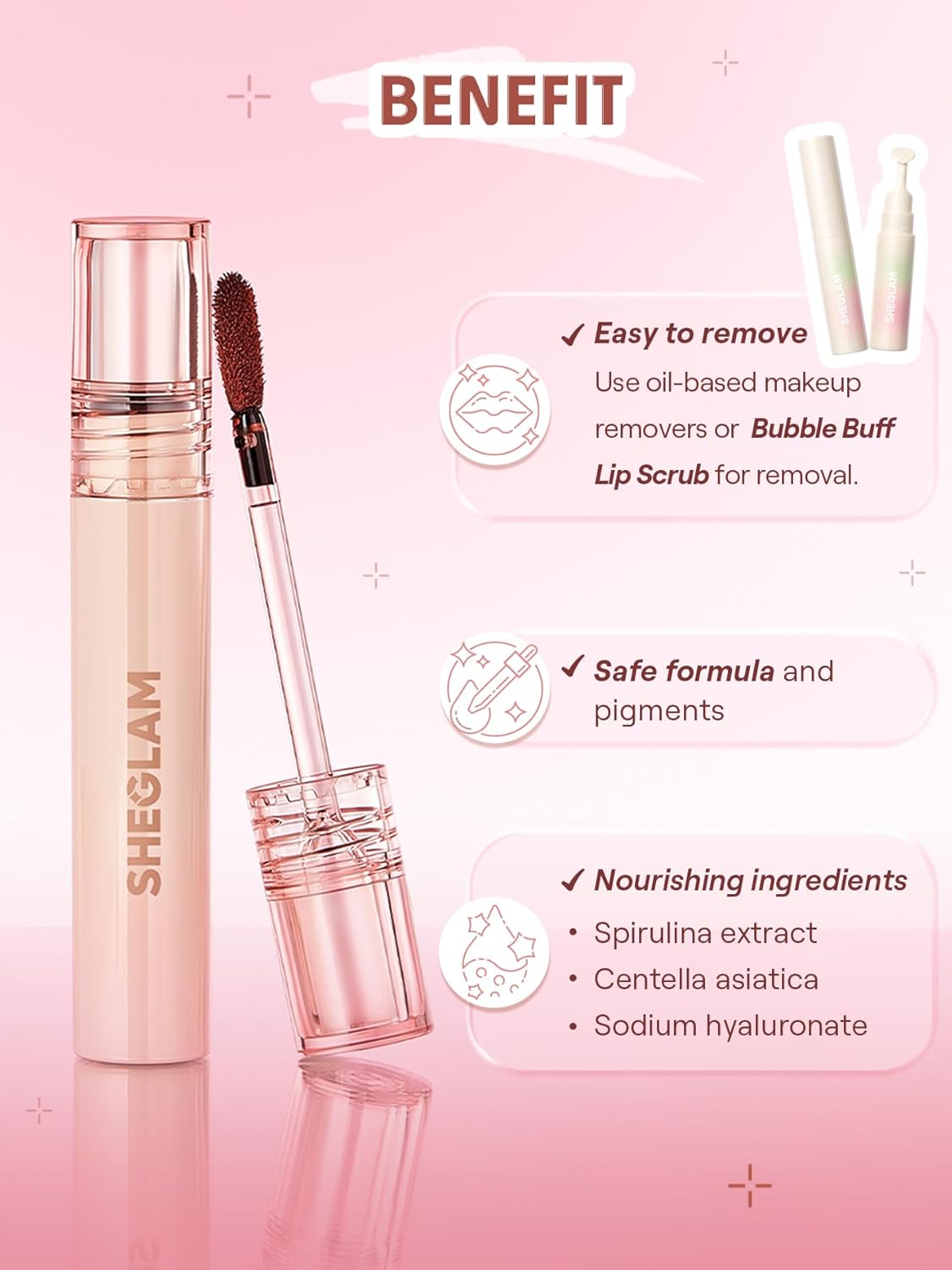 Detalle de SHEGLAM sb25033183734841941 Fall In Line Peel-Off Lip Liner Stain, Pinky Promise
