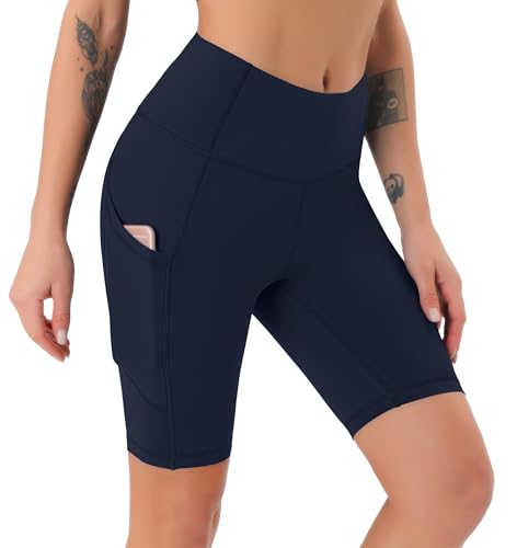 Thumbnail 2 de JOYSPELS Womens High Waist Cycling Shorts with Pockets – Navy Blue, Size M