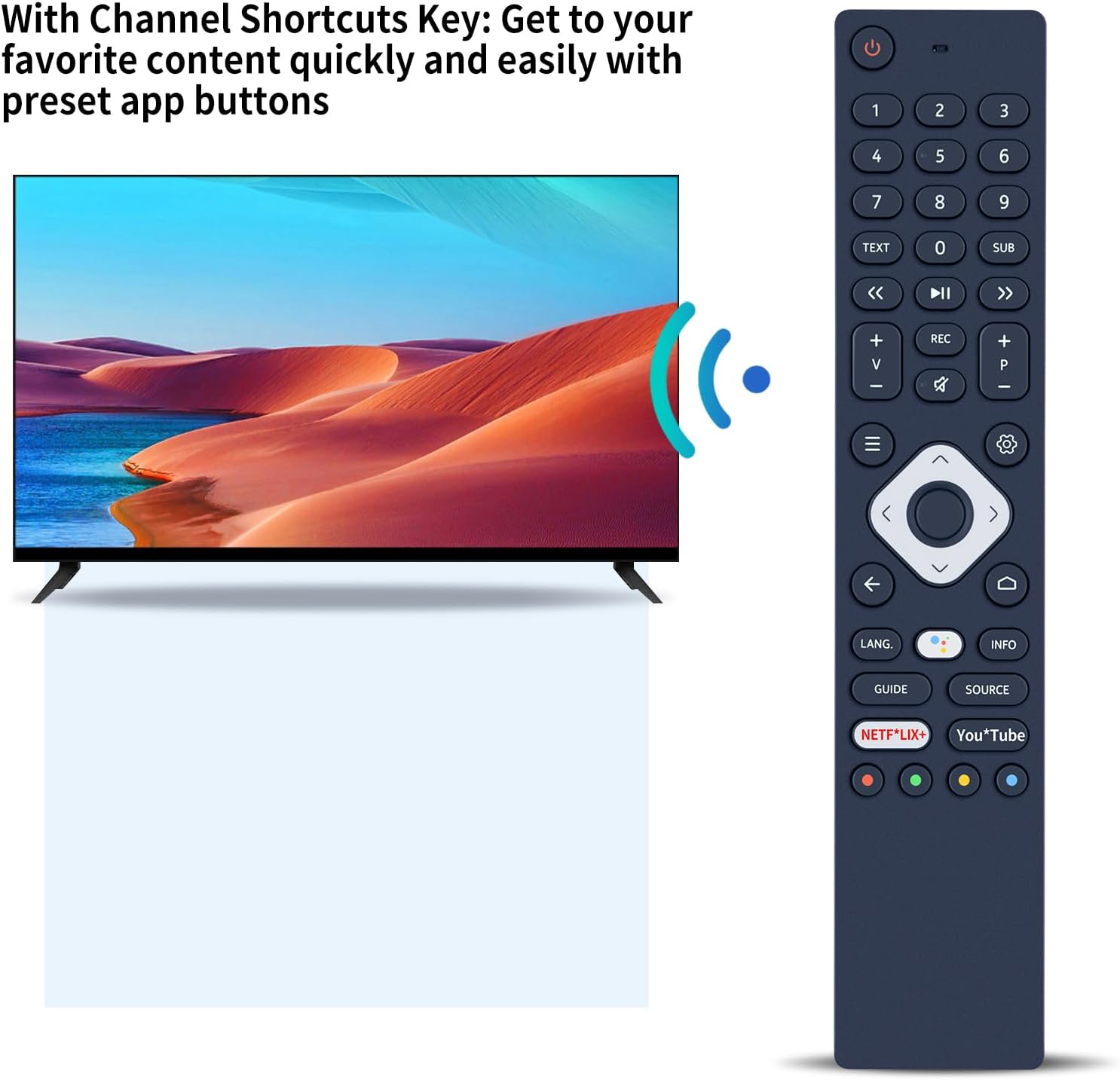 Thumbnail 2 de TCNOUMT Voice Replacement Remote Control for Nokia SMART TV 5800A