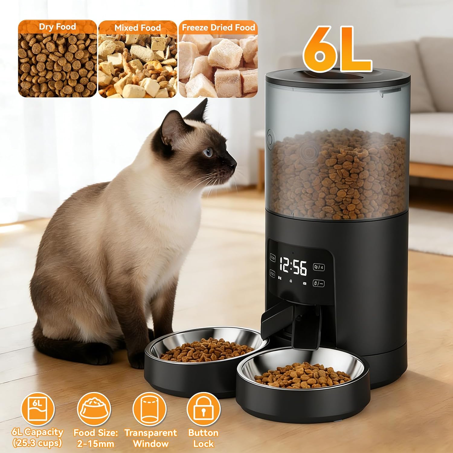 Detalle de NEWBULIG Automatic Cat Feeder 6L