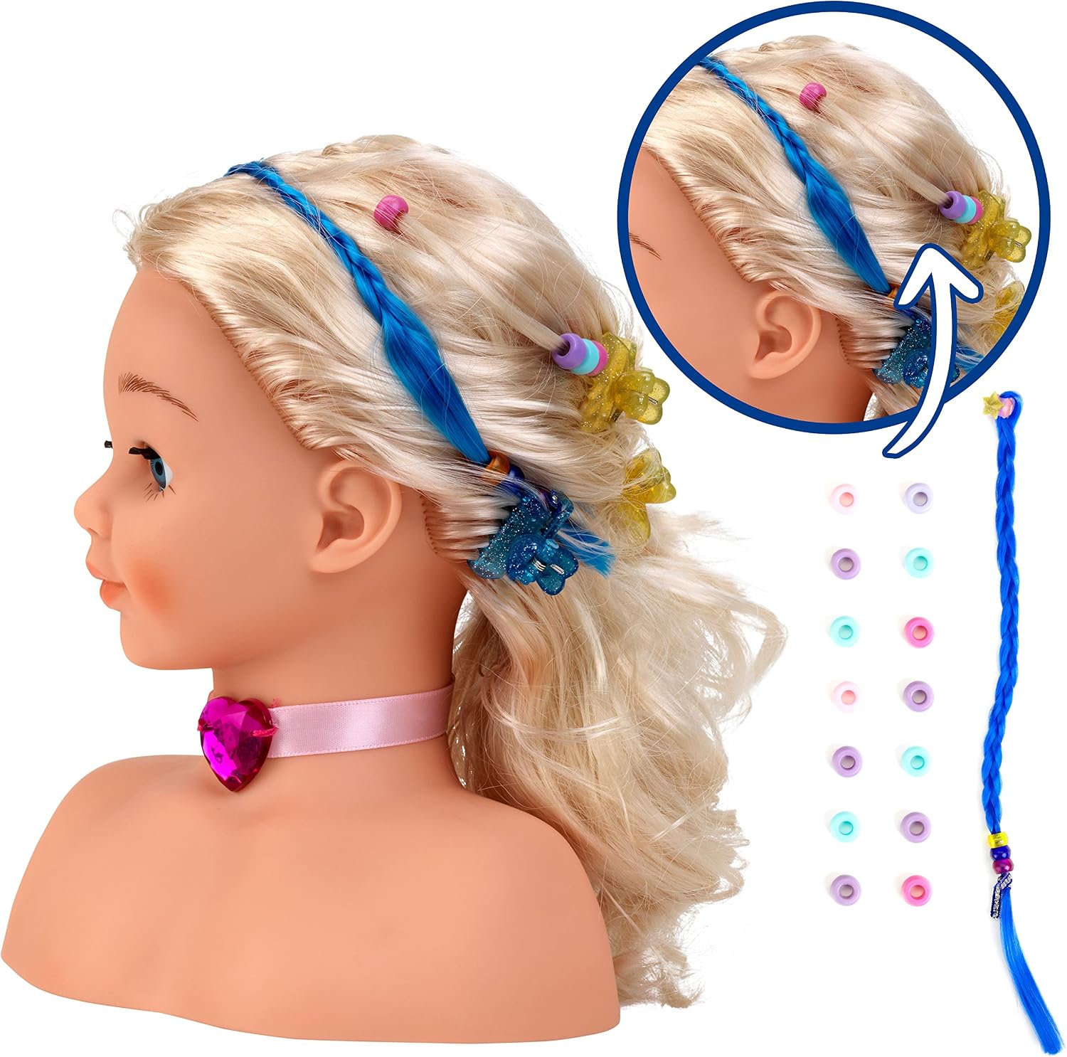 Detalle de Theo Klein 5236 Busto per trucco e acconciatura «Little Sophia»: set completa per giochi creativi da 3+
