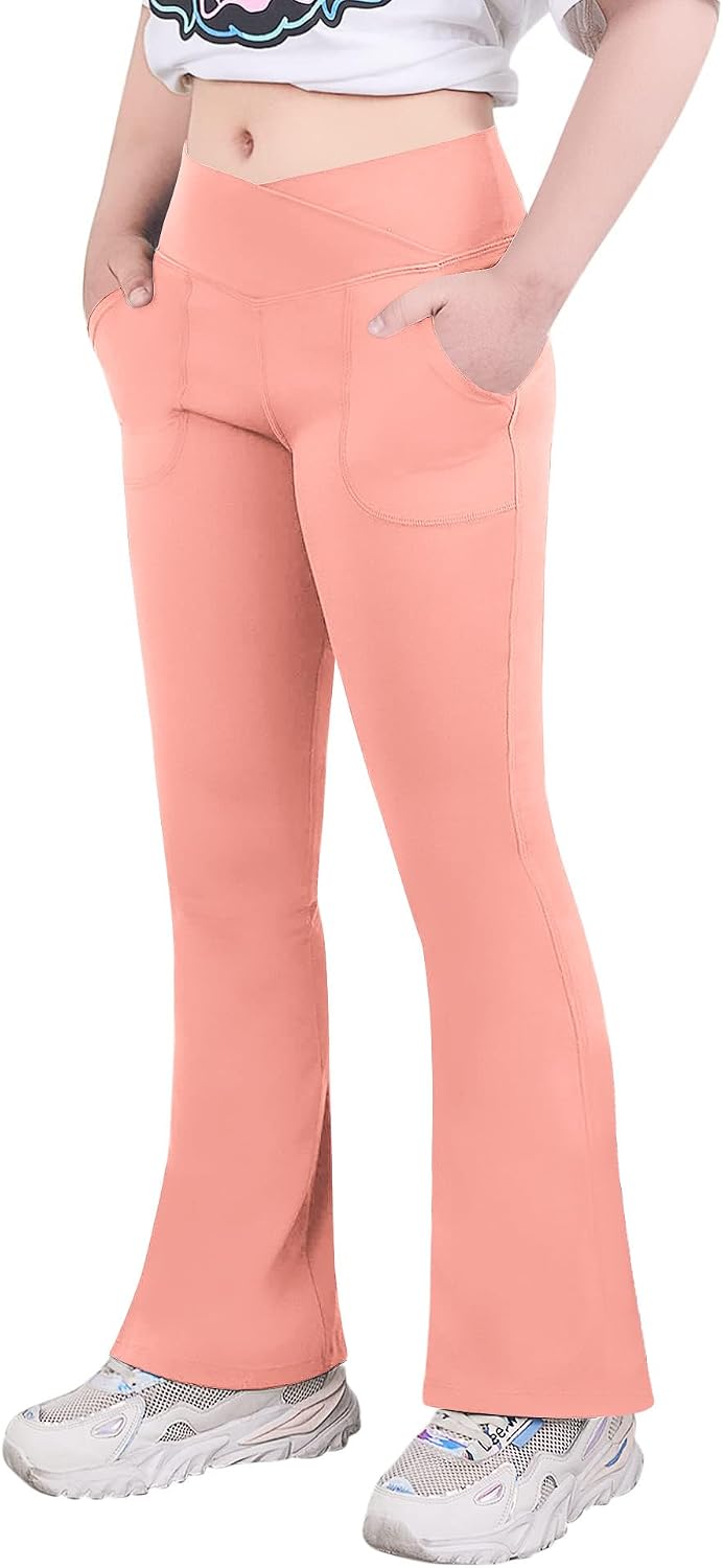 Leggings évasés Glacspyg fille avec poches et taille en V