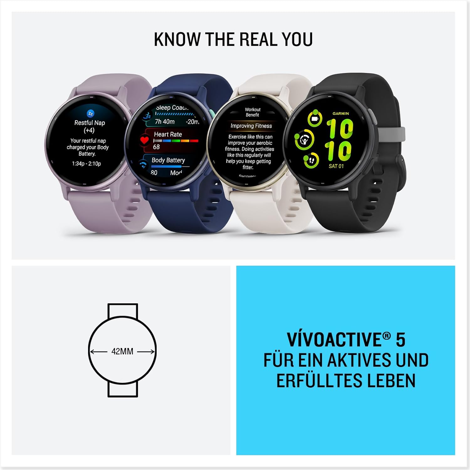 Thumbnail 6 de Garmin Renewed vívoactive 5 GPS 42mm smartwatch (AMOLED) in Ivory