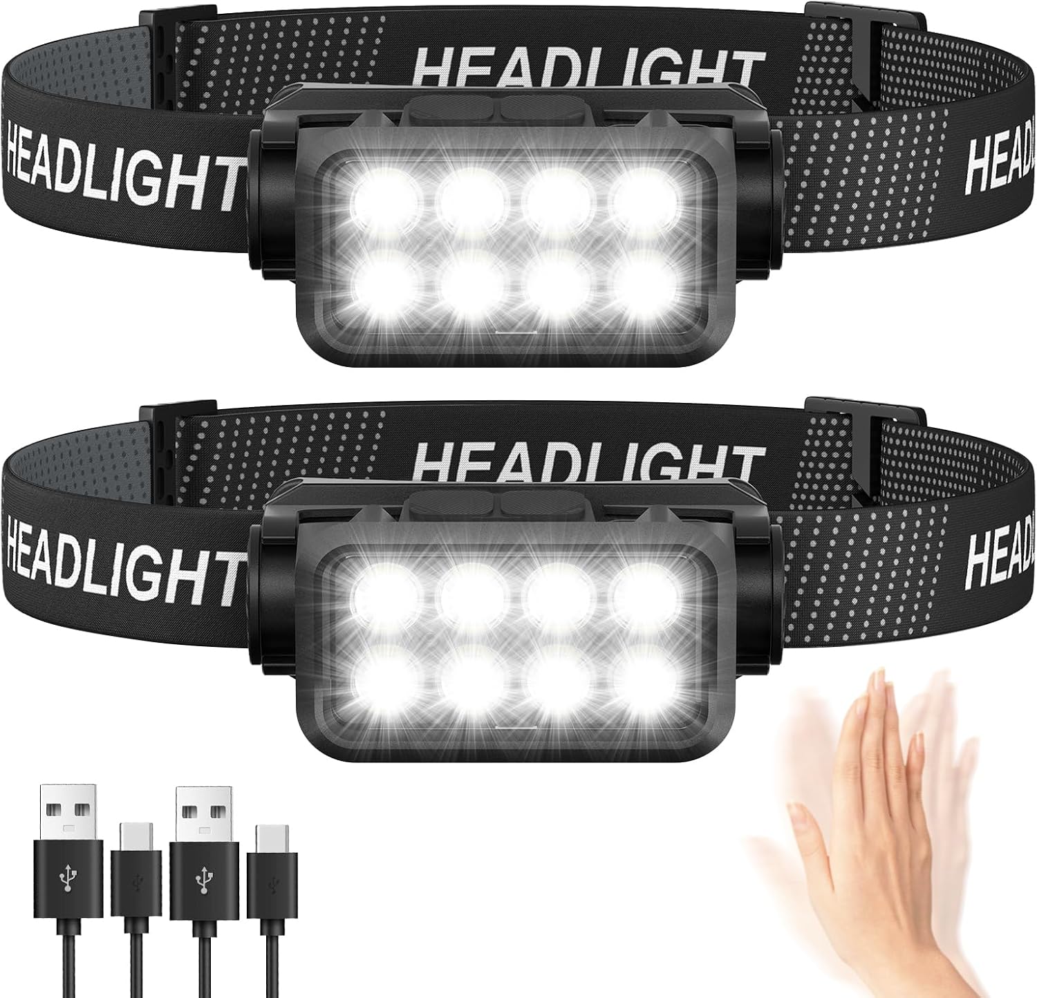 Detalle de Head Torch 2-Pack 2500L rechargeable headlamp