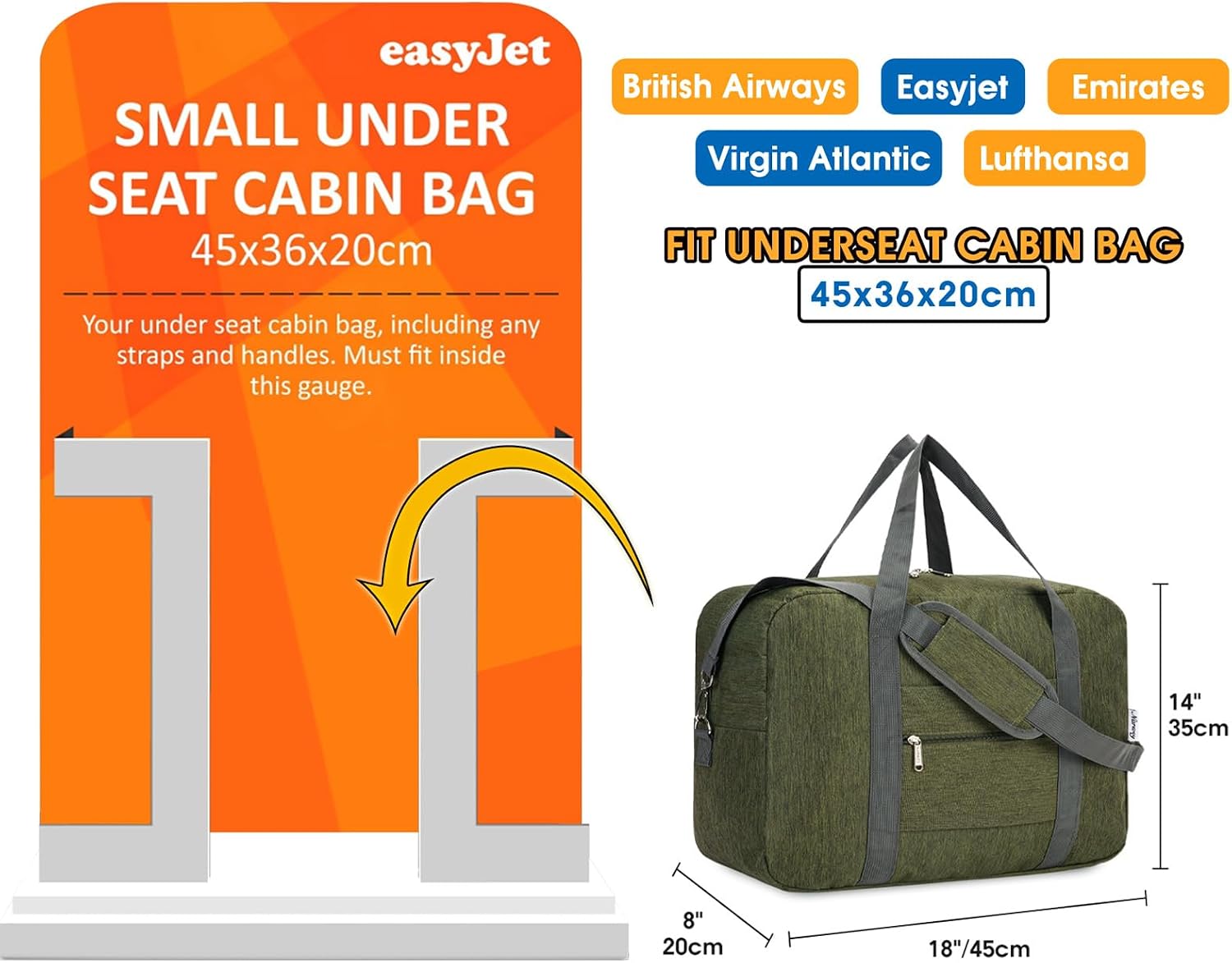 Detalle de Narwey Underseat cabin bag 30L