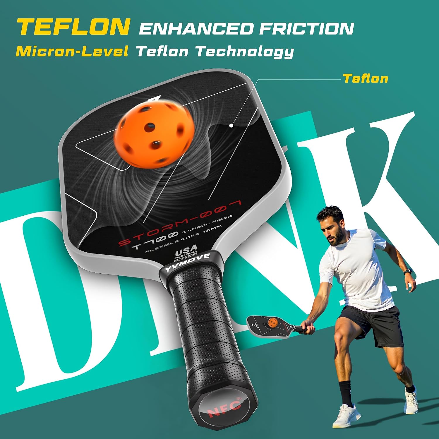 Detalle 1 de YVmove Pickleball Paddle Carbon Fibre