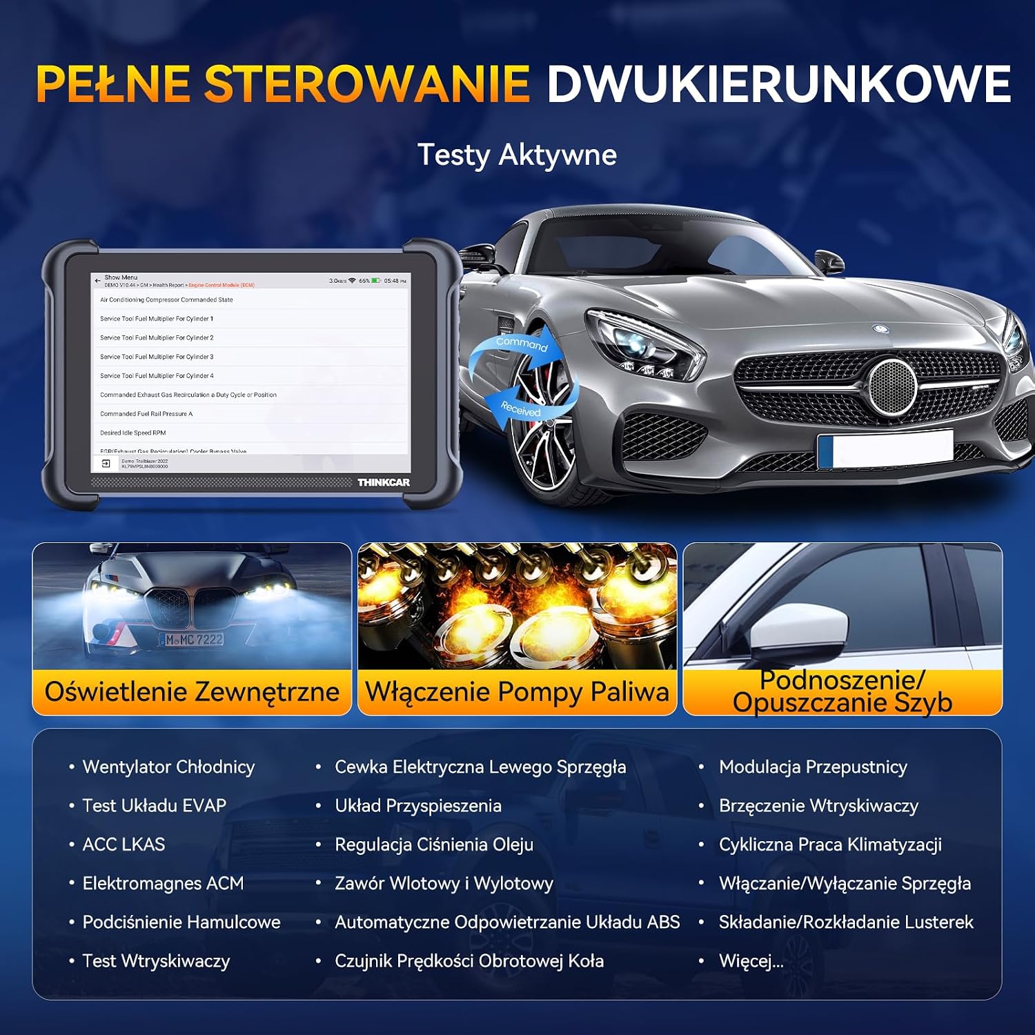 Detalle de thinkcar TCDE-ThinkScan 689BT – tester OBD2, ekran 8 cali i Bluetooth