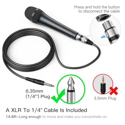 Thumbnail 2 de FIFINE K6 Karaoke Dynamic Microphone — Wired 1/4" (6.35mm) vocal mic for live singing