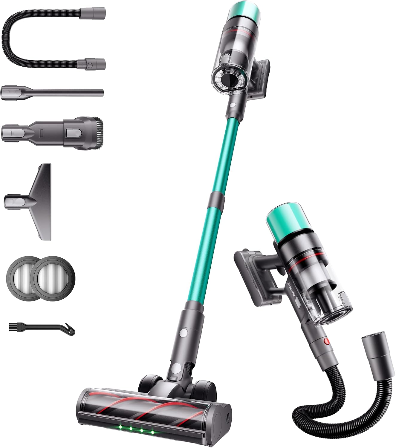 Detalle de SmartAI V5 Pro draadloze steelstofzuiger met 55 kPa, 600 W en slang van 1 m