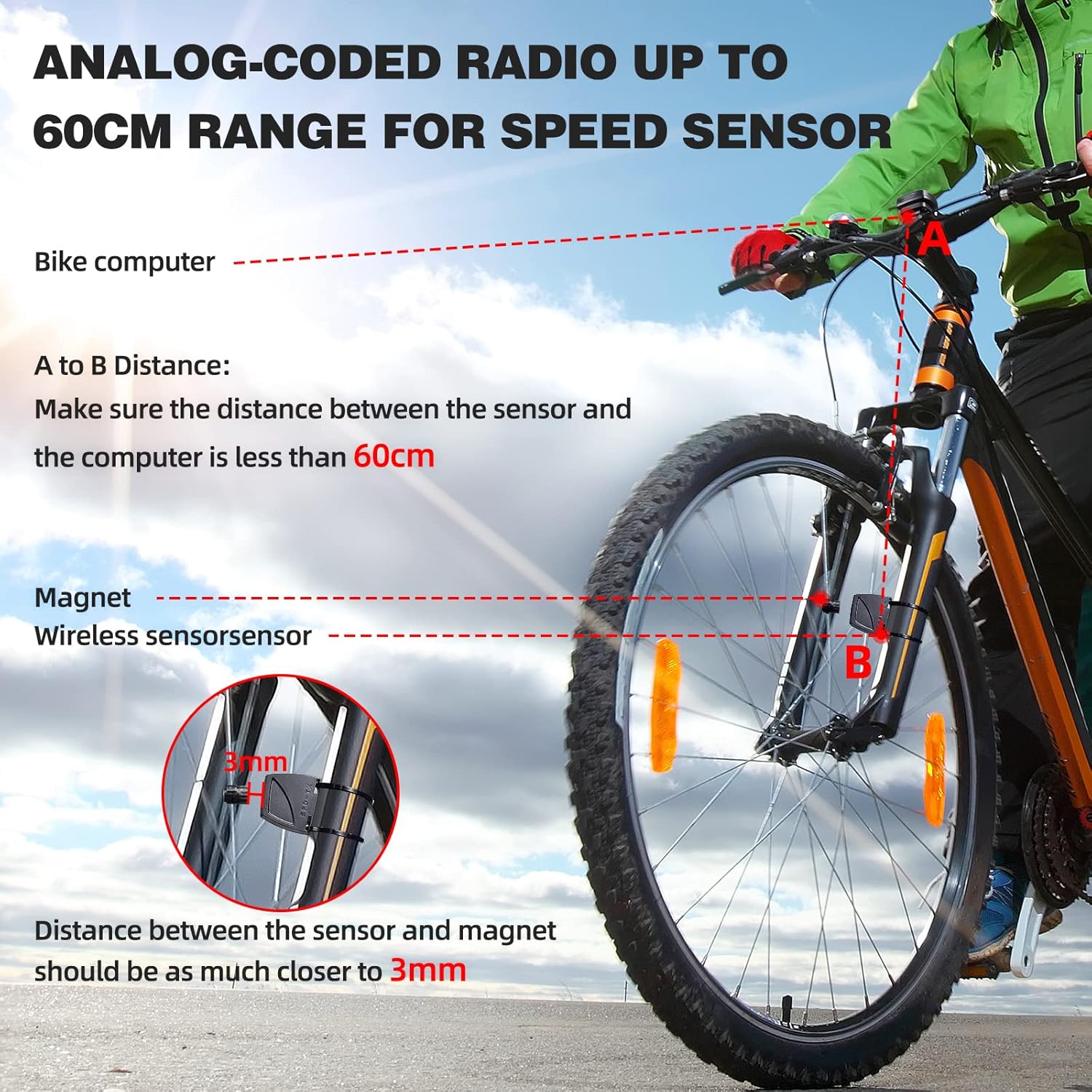 Thumbnail 6 de SPGOOD Compteur Vélo sans Fil – 19 Fonctions, affichage rétroéclairé et IP54