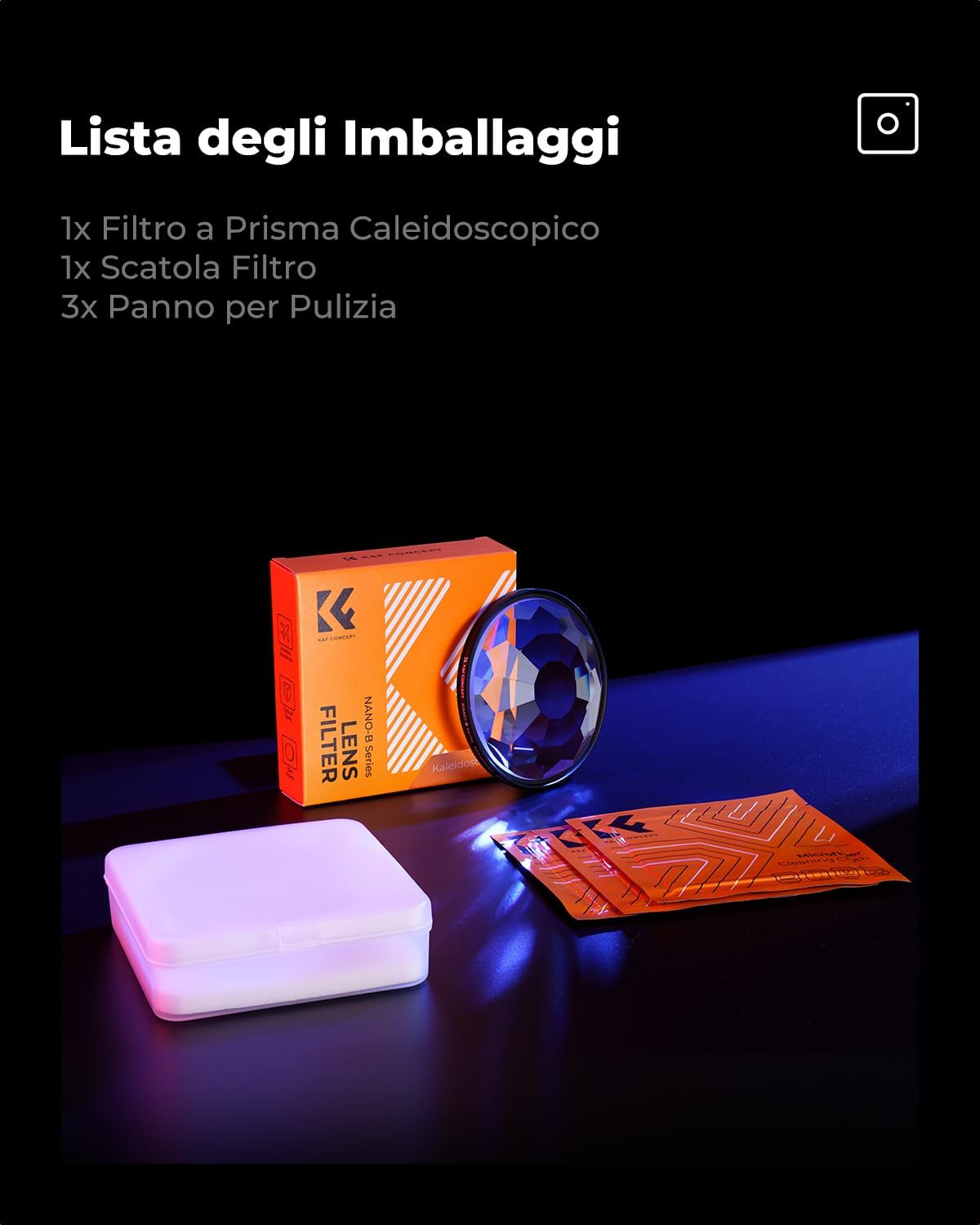 Thumbnail 6 de K&F CONCEPT Nano-Basic Filtro per Obiettivo a Prisma Caleidoscopico 72mm