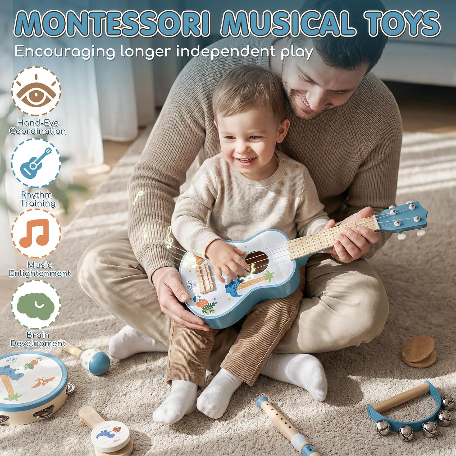 Thumbnail 3 de Lehoo Castle Dinosaur Kids Guitar Set – Montessori Educational Toys for 2–4 Year Olds