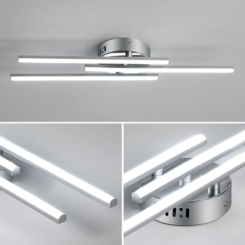 Detalle 2 de Comely Plafoniera LED Soffitto 18W – Bianco Freddo 6500K, design moderno in metallo spazzolato