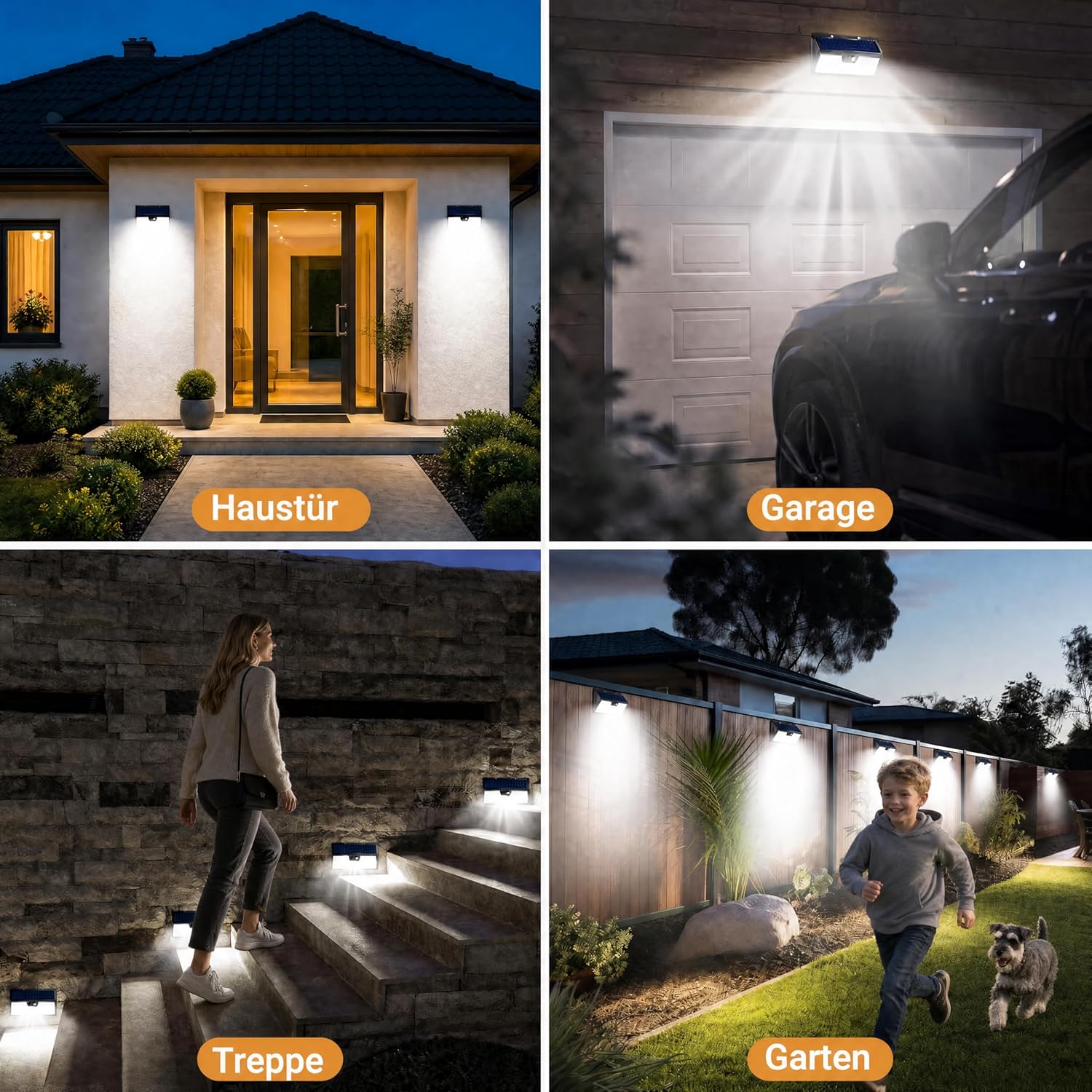 Thumbnail 6 de vighep Solarlampen für Außen mit Bewegungsmelder, 318 LEDs, IP65 – 3 Modi (kaltweiß), 1 Stück