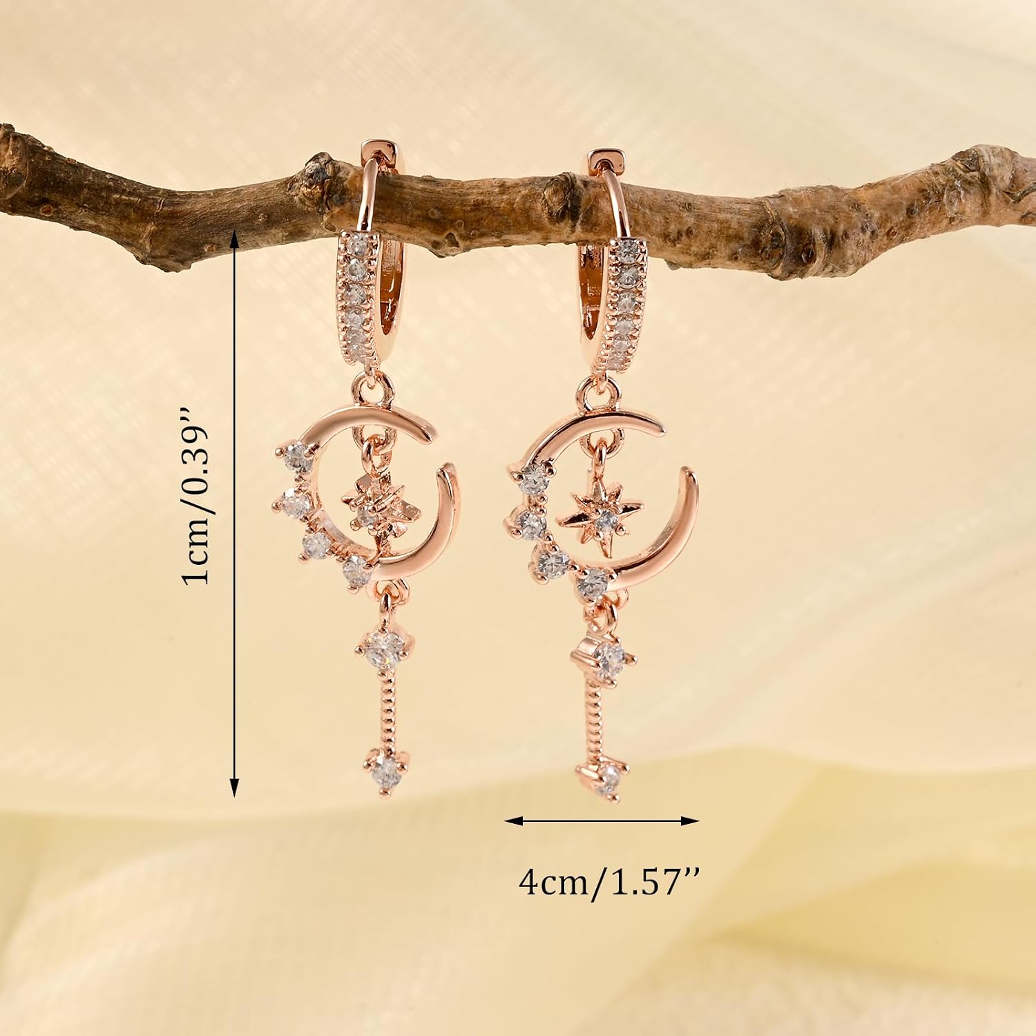 Detalle 2 de Watforsh Celestial Dangle Earrings 4 cm