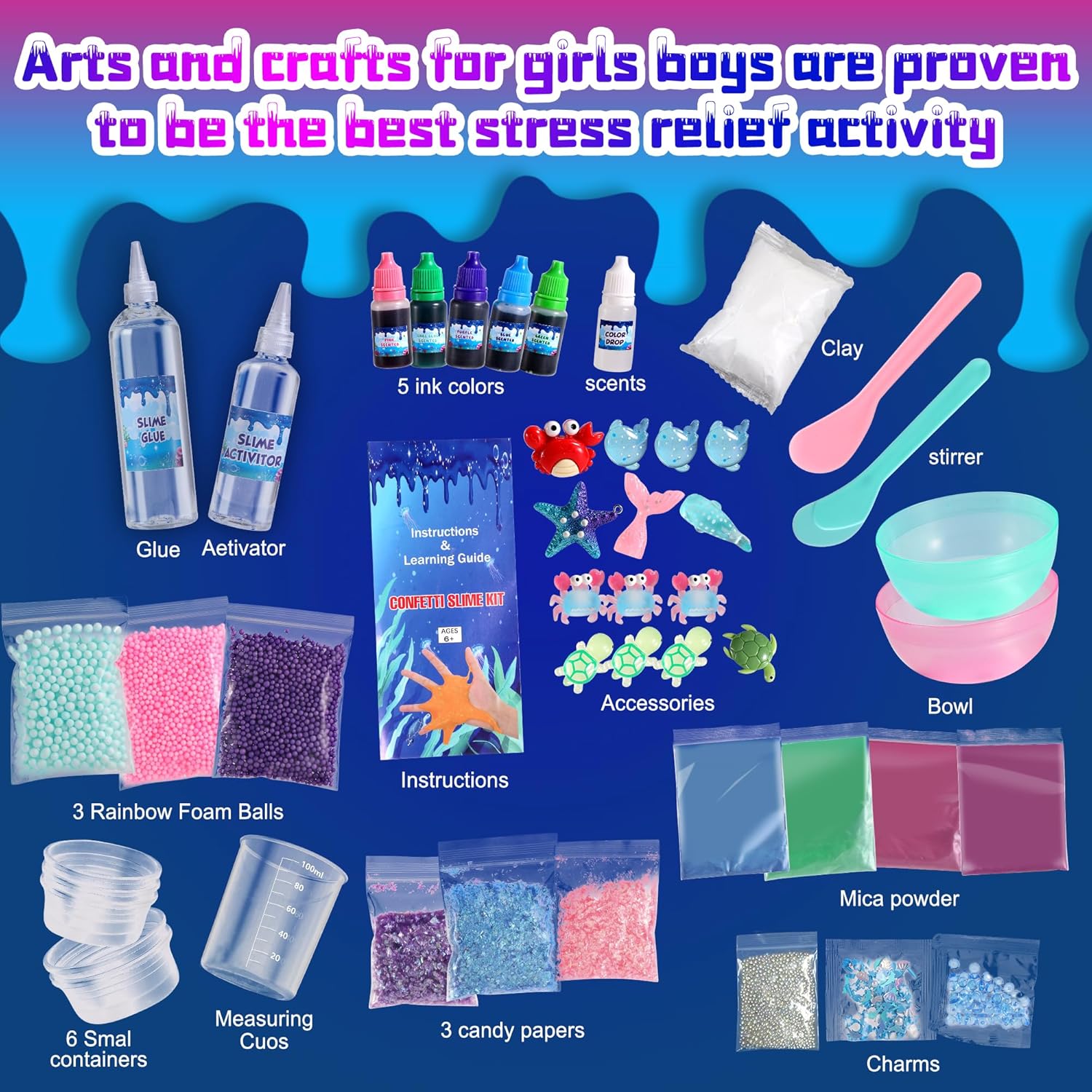 Thumbnail 6 de Ocean Slime Kit for Girls — Non-Sticky, Super Soft Sludge Toy (Ages 4–12)