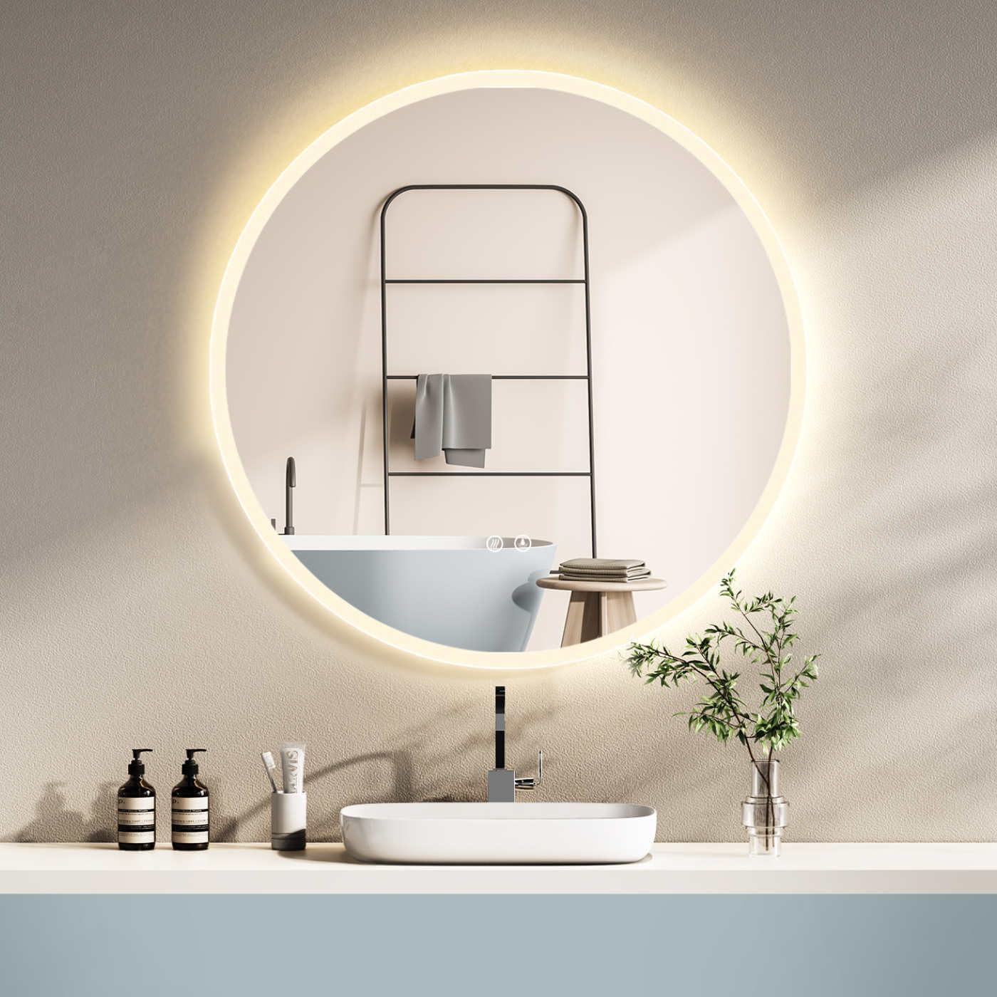 Thumbnail 6 de HOKO Specchio da bagno rotondo 60 cm con LED modulabile e antiappannamento