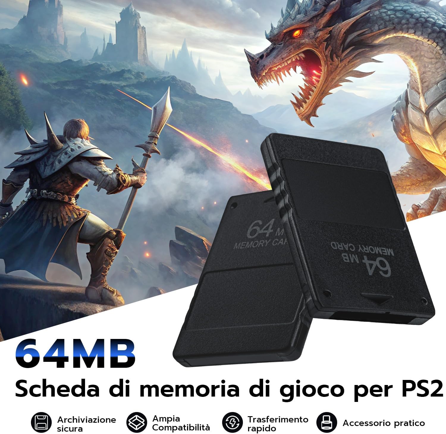 Thumbnail 1 de Wigearss Scheda di memoria 64MB per PS2