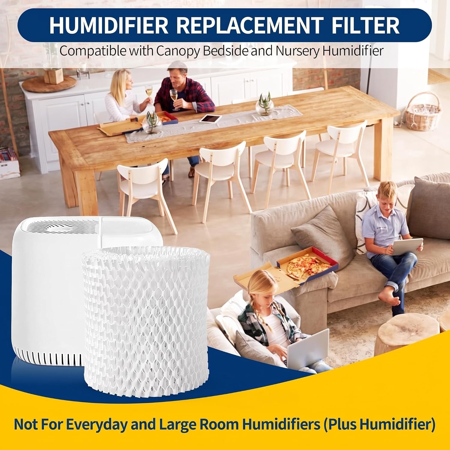 Thumbnail 1 de Gazeer B-6 Humidifier Replacement Filters, Wood Pulp, Honeycomb Design, 6-Pack