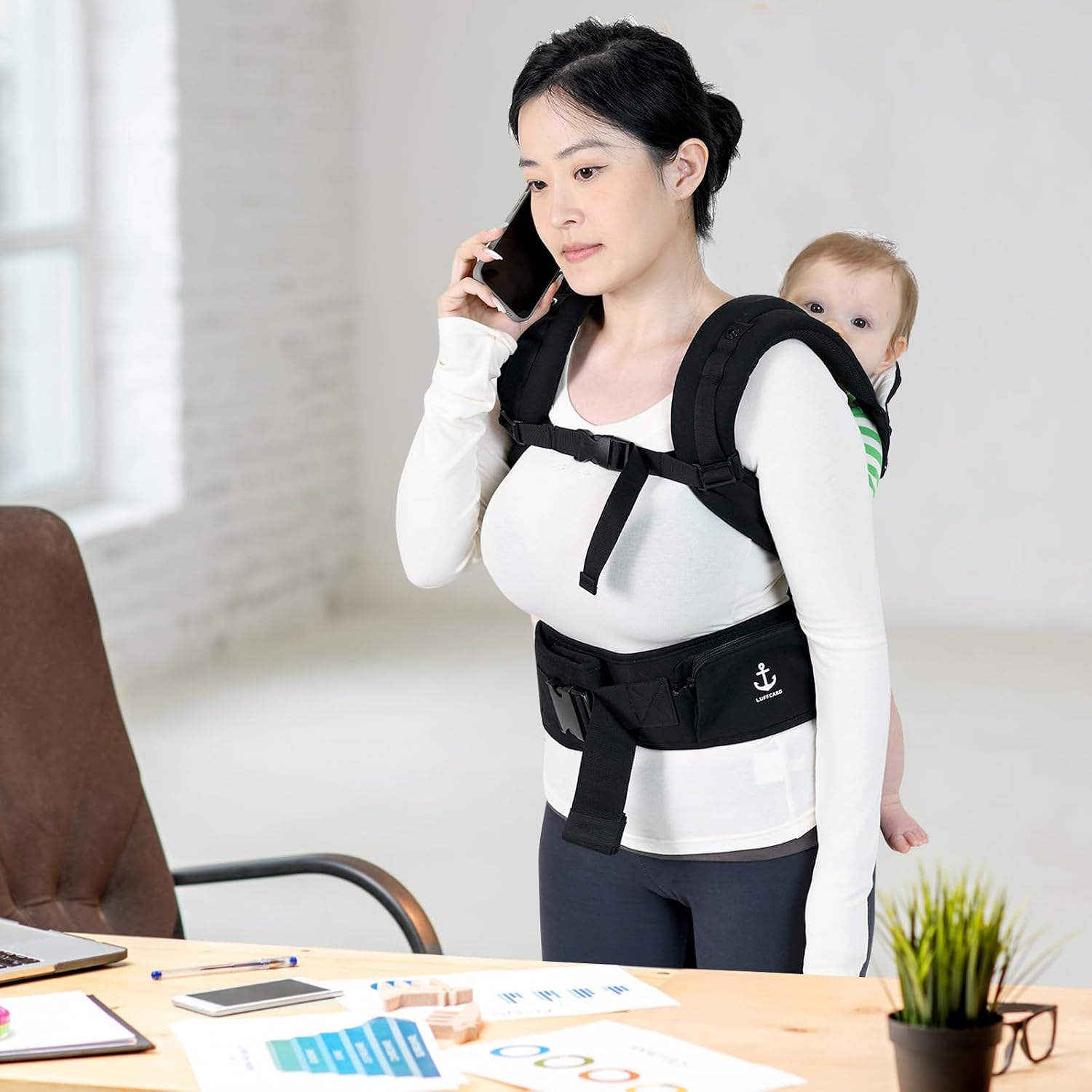Thumbnail 6 de LUFFCABO ergonomisk bärsele i bomull med ventilerande panel, svart