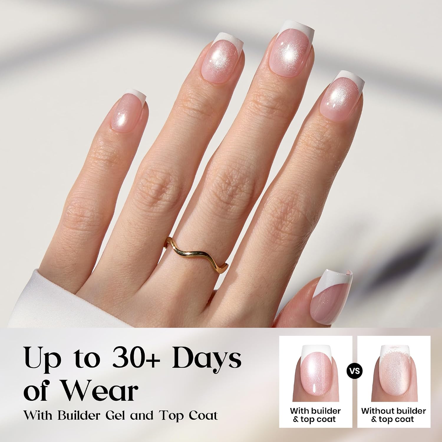 Detalle 2 de Beetles Enchanted Aurora Cat Eye Press On Nails (Gel Polish) — Medium Almond, 7 Colors, 16 Sizes, 224 Pieces