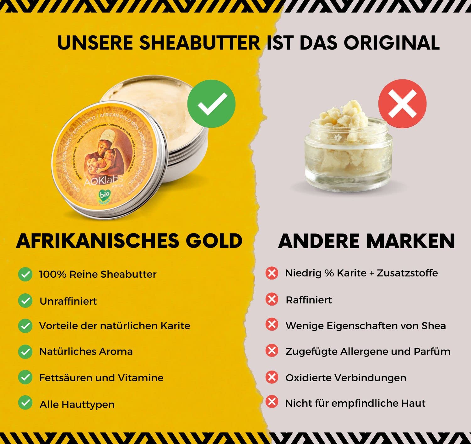 Detalle 2 de AOKlabs Sheabutter 100 ml natürliche Pflege