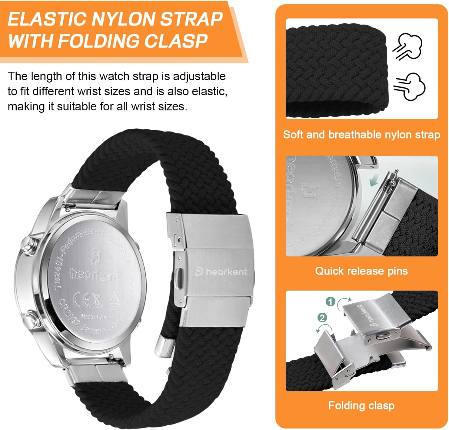 Detalle 2 de Hearkent Pedometer Watch for Women: Non-Bluetooth Step Tracker with 30M Waterproofing